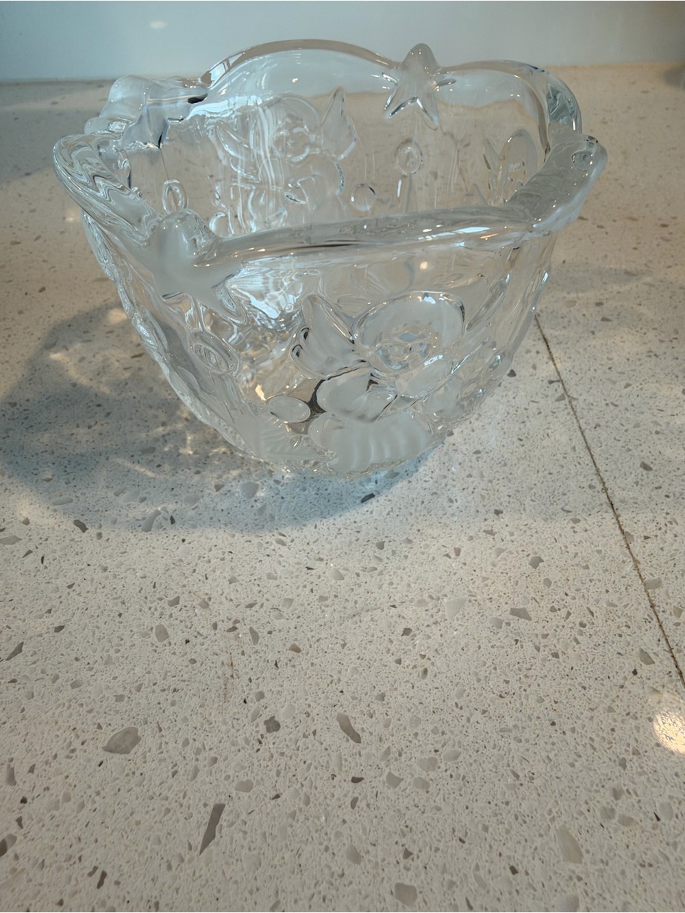 Mikasa Clear Pressed Glass Floral Bowl